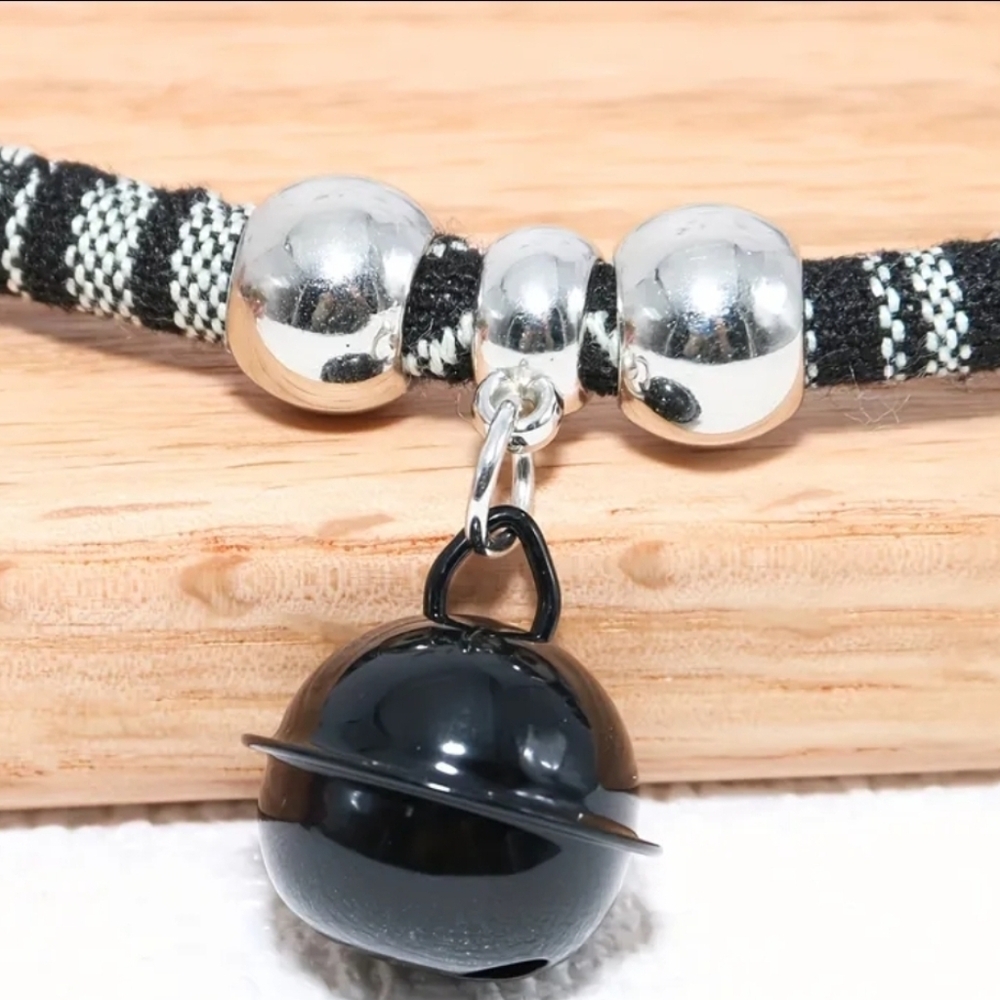 2 Collar SET Black Jingle Bell & Red Jingle bell Cat Collar SET NEW
